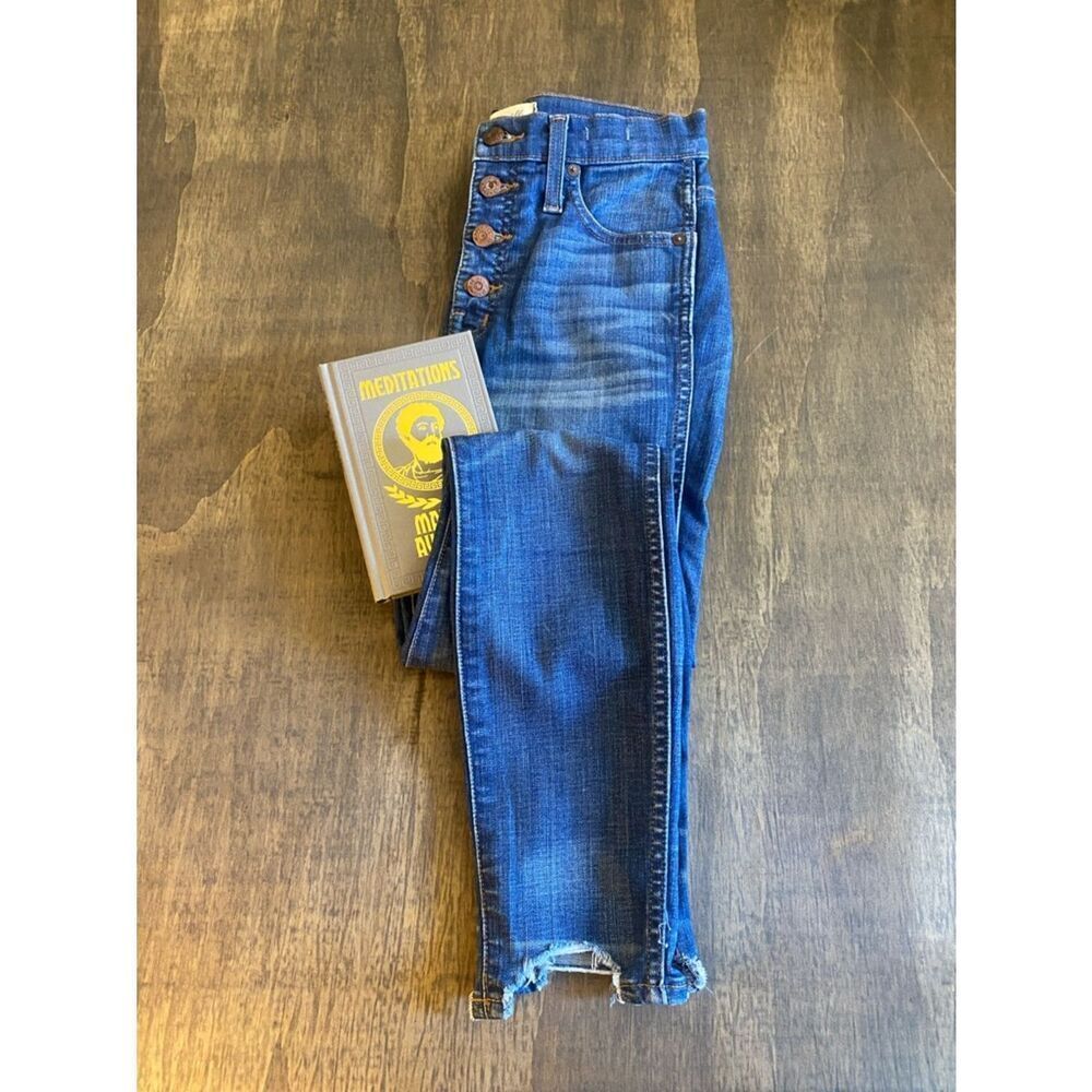 Madewell 10” High-Rise Dark Blue Button-Fly Jeans